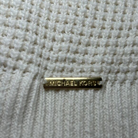 Michael Kors Knit Sweater Turtleneck Off White Chunky Warm Long Sleeve Medium - Picture 5 of 7